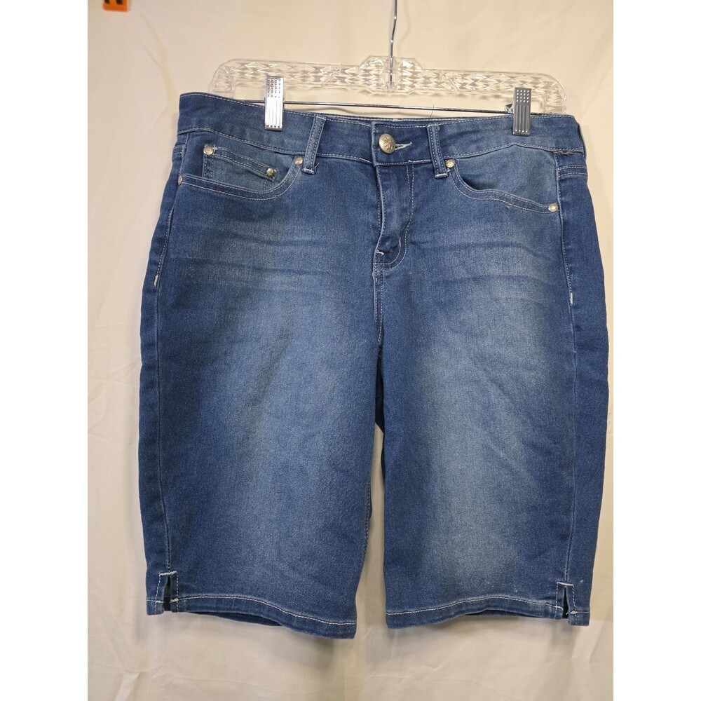 Love Indigo Denim Bermuda Shorts Women Size 6 Blue Mid Rise Five Pocket